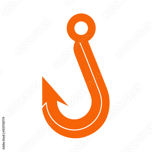 Fishing hook outdoor recreation icon Vector illustration on white background