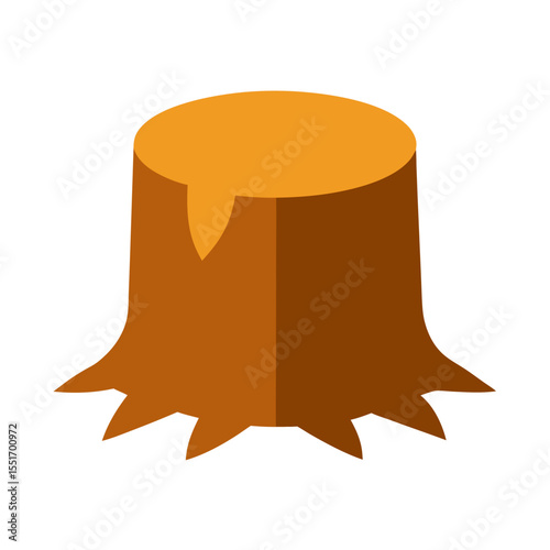 Tree stump nature forest element icon Vector illustration on white background