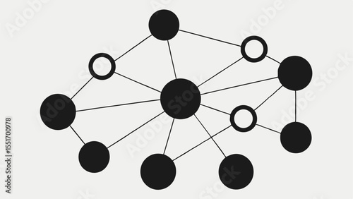Minimalist network illustration with interconnected nodes on a neutral background