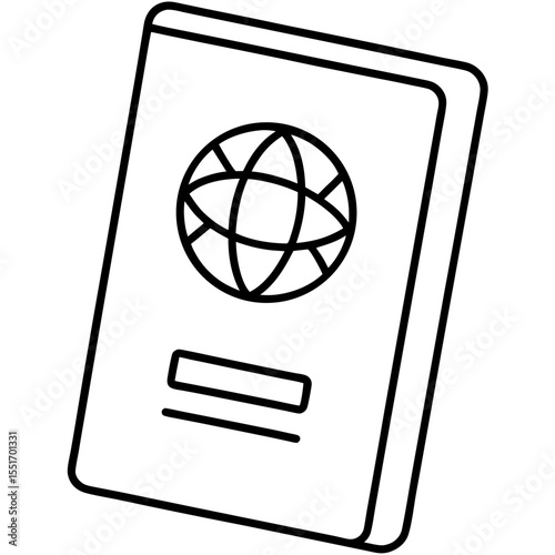 Minimal Passport & Stamp Line Icon