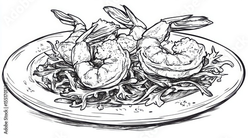 Shrimp Dish Illustration