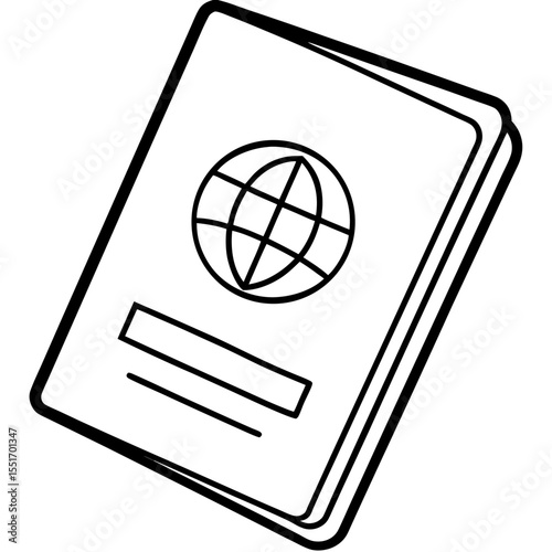 Minimal Passport & Stamp Line Icon
