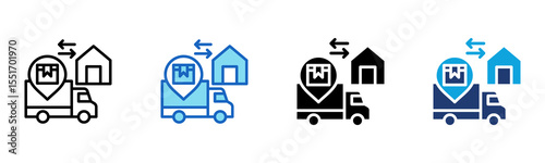 Shipping Address icon Multi Style Vector Illustration