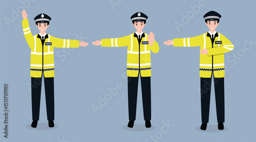 Traffic Police Officer Directing Vehicles with any gesture