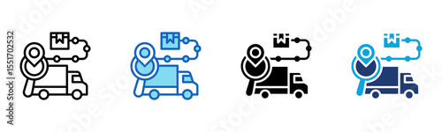 Shipping Tracker icon Multi Style Vector Illustration