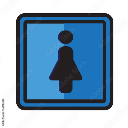 vector illustrations icon of women toilet sign