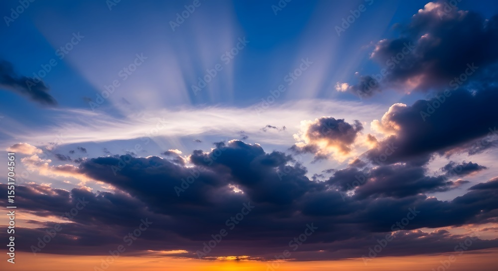 Fototapeta premium Radiant Sky With Sunbeams