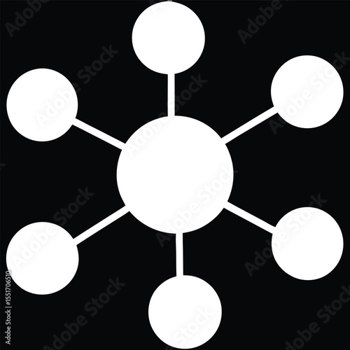 Network diagram concept representing connectivity and interconnectedness visualized in white