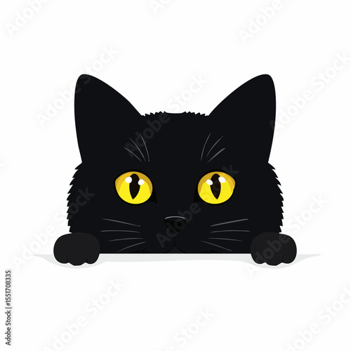 black cat with yellow eyes
