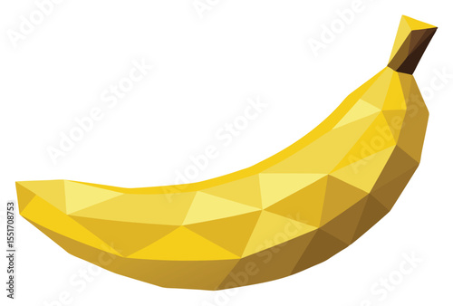 Low Poly Banana Vector Clipart Geometric Polygonal Banana Icon Illustration