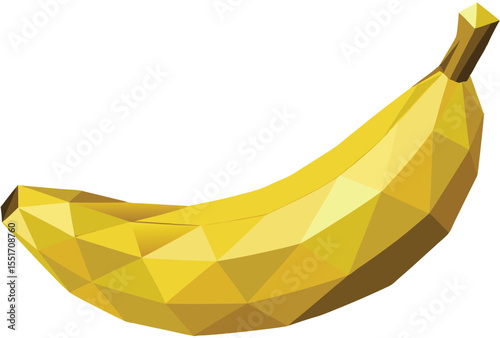 Low Poly Banana Vector Clipart Geometric Polygonal Banana Icon Illustration