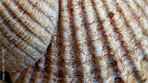 Extreme close up shot of colorful Sea shell backlit