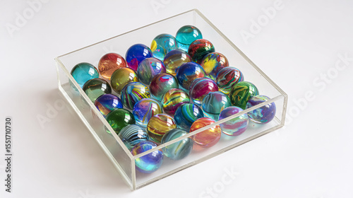 Necklace made of colorful beads isolated on white