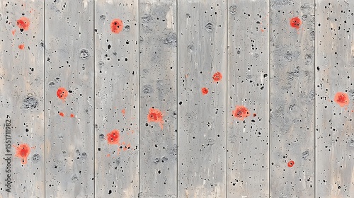 Bright harsh light illuminating oxidized wall streaked with red tomato smudges and deep shadow contrasts