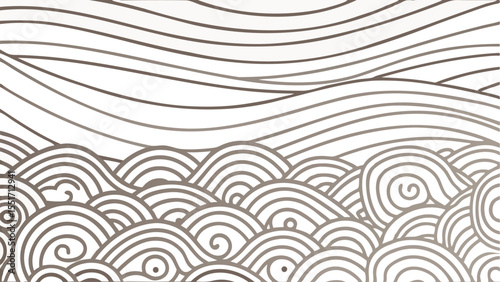 Minimalist Linear Curves Sweep Across The - Botanical Seamless Vector