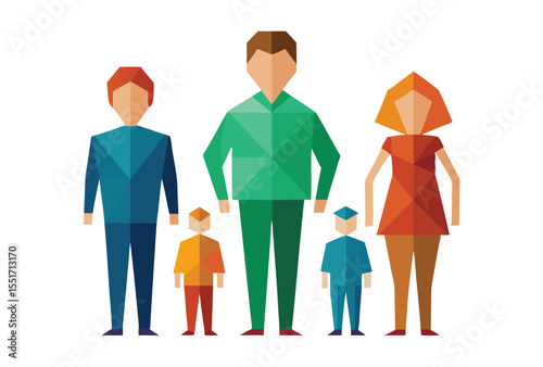 Group People Low Poly Vector Illustration Geometric Polygonal Icon Design