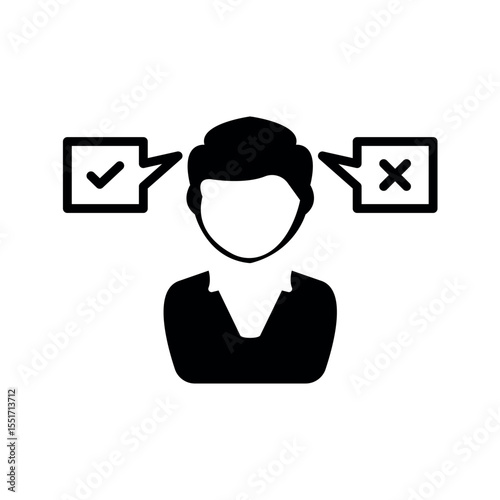business decision making confusion icon.