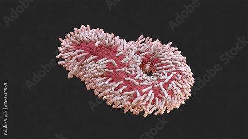 Mycobacterium tuberculosis positive (small red rod) in sputum smear, acid-fast stain, analyze by microscope 1000x