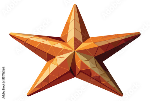 Polygonal Starfish Vector Art, Low Poly Geometric Sea Creature Graphic for Marine