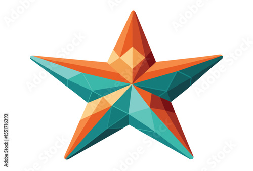 Polygonal Starfish Vector Art, Low Poly Geometric Sea Creature Graphic for Marine