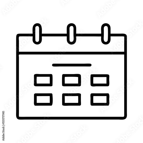 Wall calendar with scheduled date blocks in minimalist style  