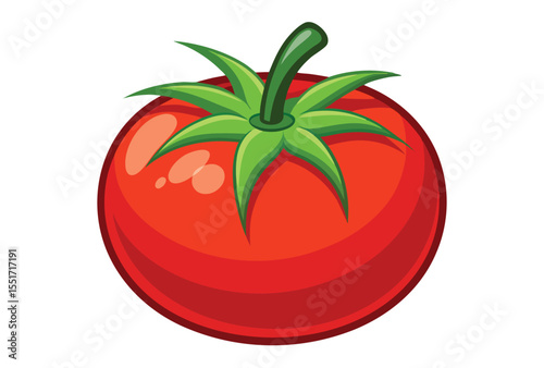 Fresh Red Tomato Clipart Vector Illustration for Organic Food