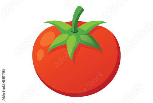 Fresh Red Tomato Clipart Vector Illustration for Organic Food