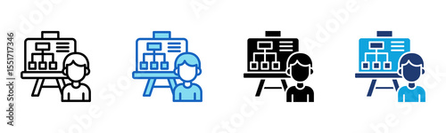 Scenario Planning icon Multi Style Vector Illustration