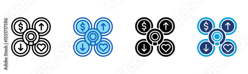 Swot Analysis icon Multi Style Vector Illustration