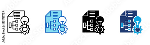 Implementation Plan icon Multi Style Vector Illustration