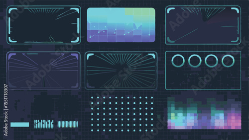 Rounded Rectangular Ui Tiles With Rotating - Botanical Seamless Vector