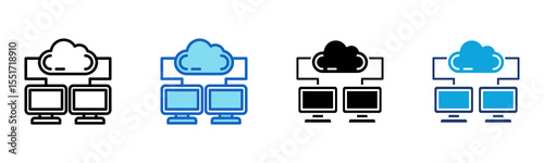 Cloud Computing icon Multi Style Vector Illustration