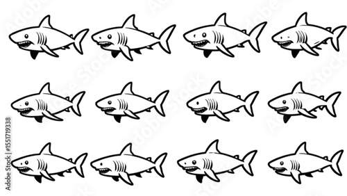 サメのイラストコレクション｜Shark Illustration Collection