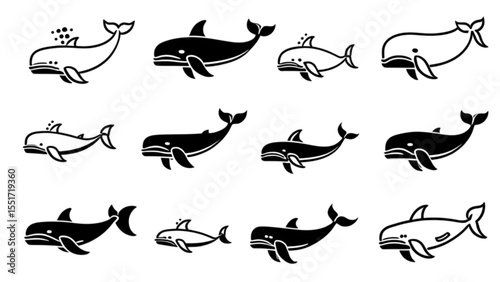 クジラのアイコンセット｜Whale Icon Collection