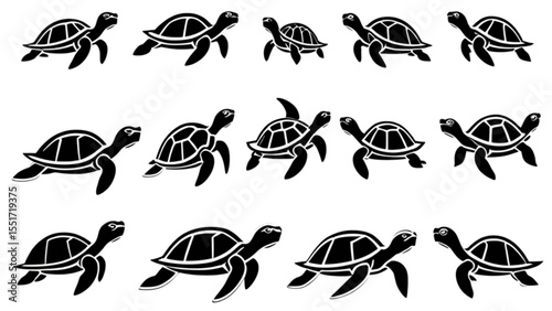 ウミガメアイコンセット｜Sea Turtle Icon Set