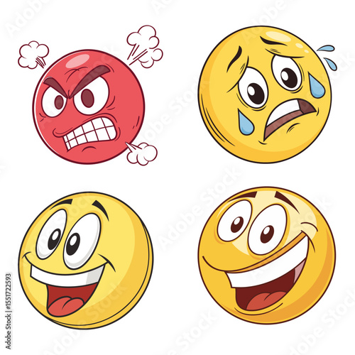Coloured emoticons collection