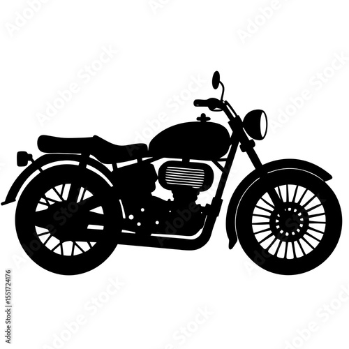 vintage motorcycle isolated on white