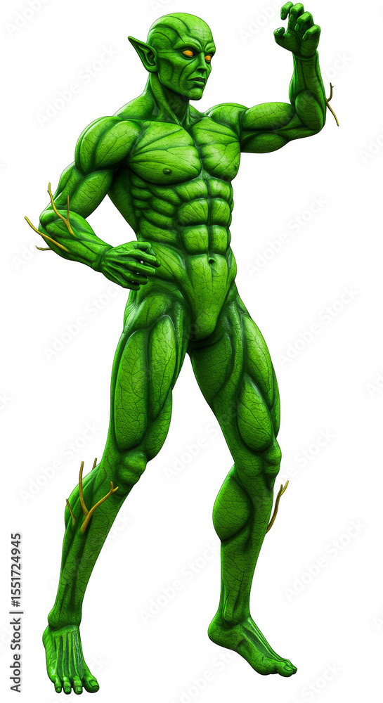 Illustration of Powerful Green Muscular Alien Creature Transparent Background Illustration of Powerful Green Muscular Alien Creature Transparent Background