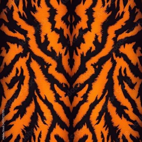 Seamless Tiger Print Pattern in Brown and Black