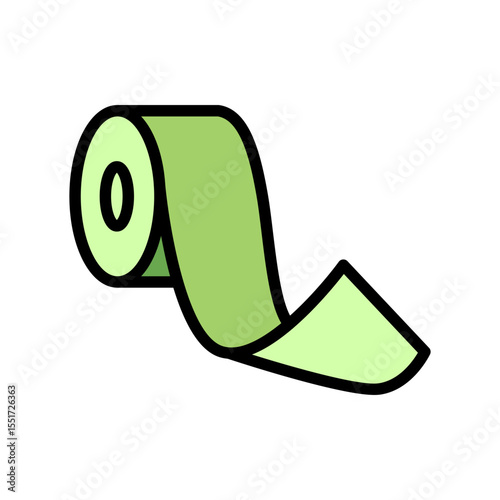 Kinesiology tape color icon. Joints and ligaments support. Elastic therapeutic tape. Body performance improvement. Isolated vector illustration.