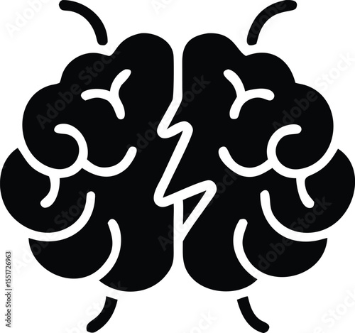 Brain icon conceptualizing intelligence and thinking