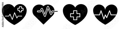 World Health Day icon vector set. Medicine illustration sign collection. Healthcare symbol. Medical records web icons.