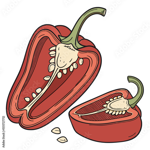 red chilli 3D vector
 white background

