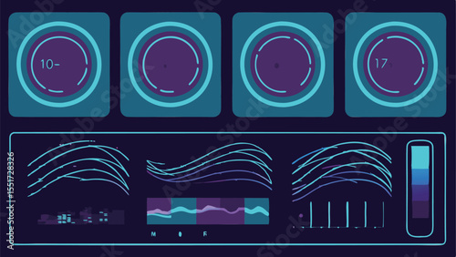 Weather Prediction Hud With Circular Forecast - Botanical Seamless Vector