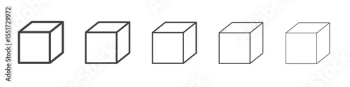 3D Cube icon simple illustration logo art