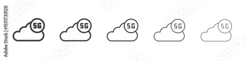 5g cloud icon simple illustration logo art