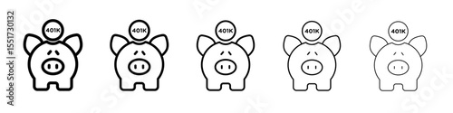 401k retirement savings icon simple illustration logo art