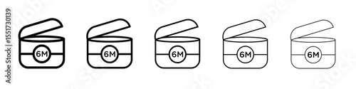 6 months PAO icon simple illustration logo art