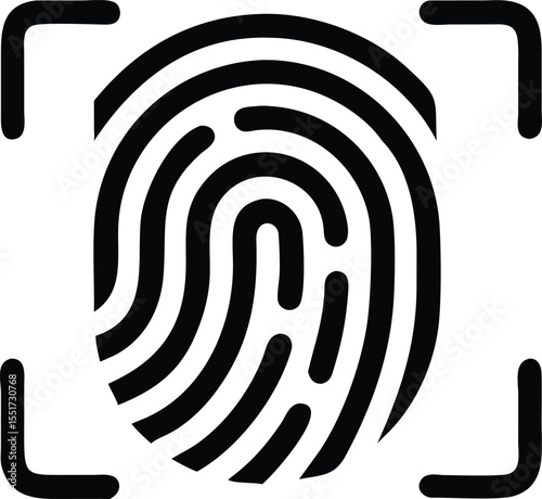 Fingerprint scan verification security icon
