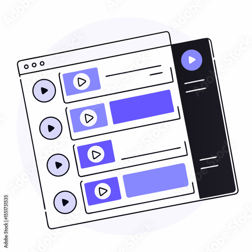 Video editing interface layout with play buttons and controls  